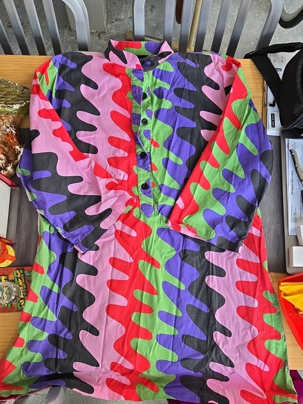 Nooworks Pop-over Mini Dress XXL In Static Wave